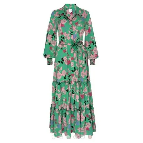 MISA Los Angeles Esmee Long Midi Dress in Peony Floral Size Medium